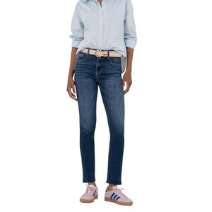 KUT from‎ the Kloth Rachael Fab Ab Mom Jean Women 4 Blue High Rise Raw Hem Slim